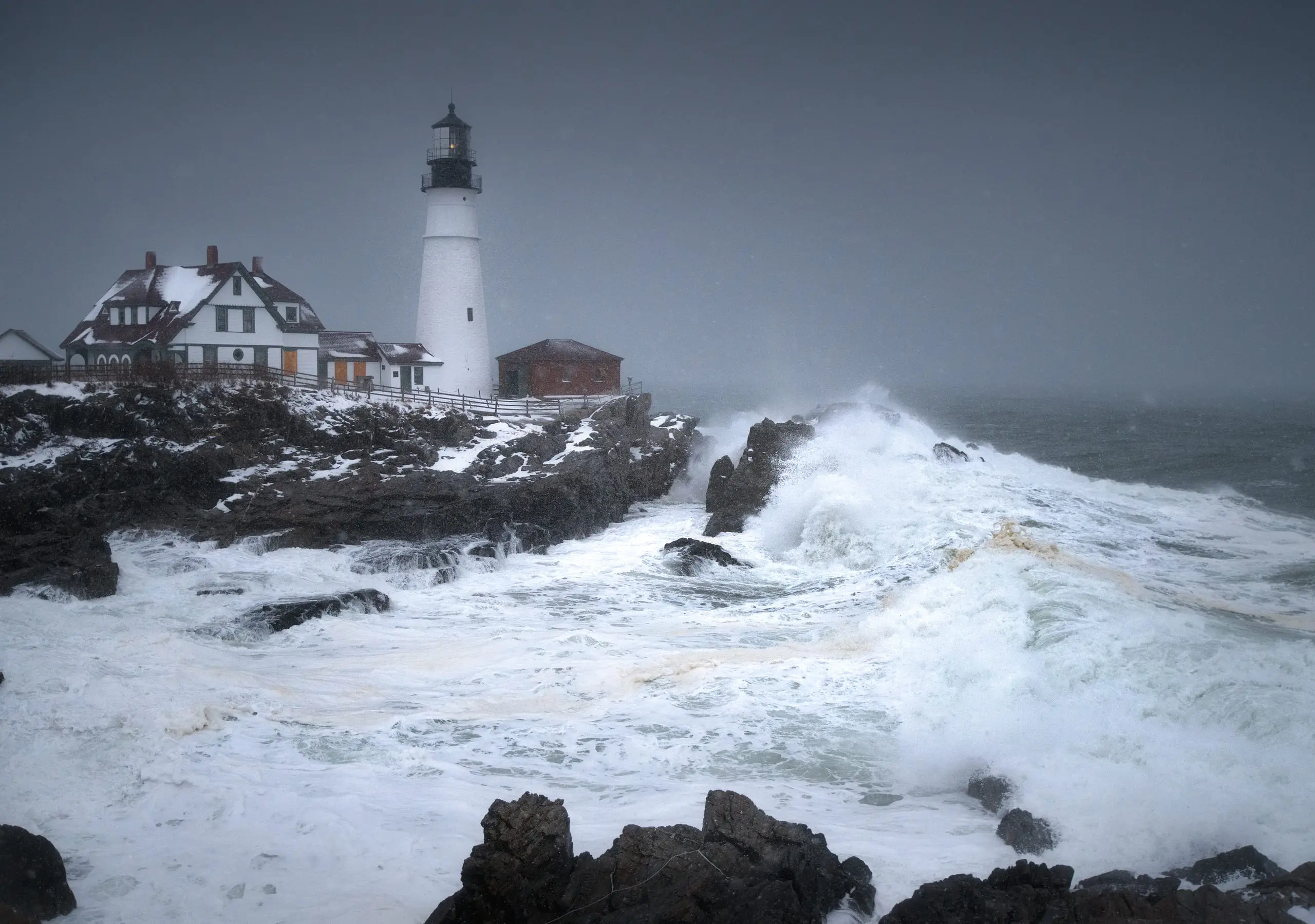 Coastal seascape with breaking surf