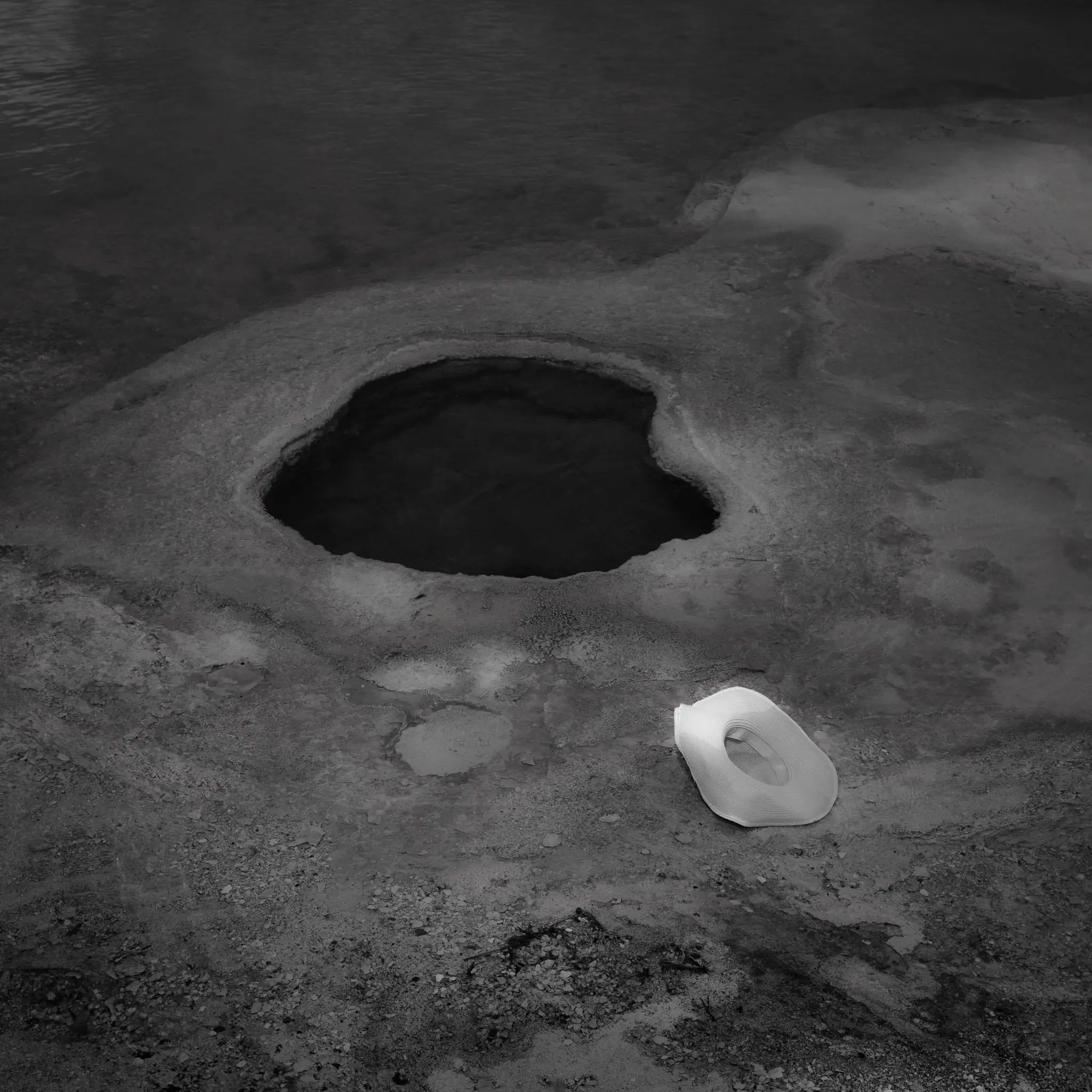Minimalist black and white mountain study